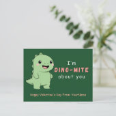 Cute Dinosaur Valentine’s Day Card – I’m Dino-Mite シーズンポストカード (スタンド正面)