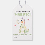 Cute Dinosaur Valentine “T-Rrific” Kids Classroom ギフトタグ (正面)