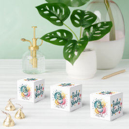 Cute Dinosaur with Watercolor Splash Baby Shower フェイバーボックス