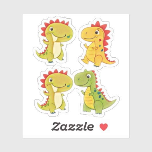 Cute Dinosaurs  シール (シート)
