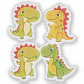 Cute Dinosaurs  シール (正面)
