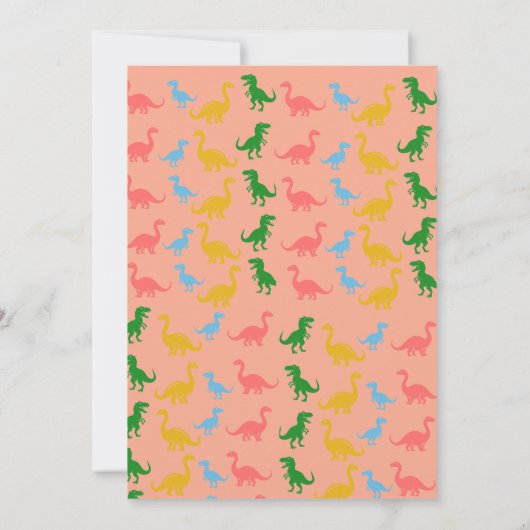 Cute Dinosaurs roar Boy Birthday  Invitation 招待状 (裏面)