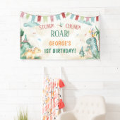 Cute Dinosaurs Stomp Chomp Roar Boy Birthday 横断幕 (インサイチュ)