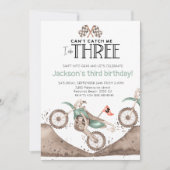 Cute Dirt Bike 3rd birthday -Cant catch me 招待状 (正面)