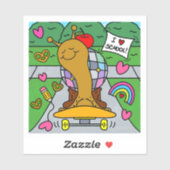 Cute Disco Snail Skateboards Back To School Vinyl シール (シート)