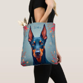 Cute Doberman Pinscher Tote Bag – Matching Pet Lov トートバッグ (クローズアップ)