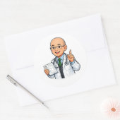 Cute doctor chibi sticker medical profession ラウンドシール (封筒)