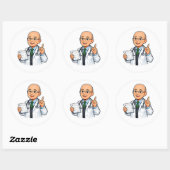 Cute doctor chibi sticker medical profession ラウンドシール (シート)