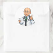 Cute doctor chibi sticker medical profession ラウンドシール (バッグ)