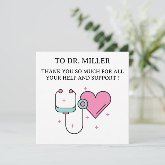 Cute Doctor Thank You Card (スタンド正面)