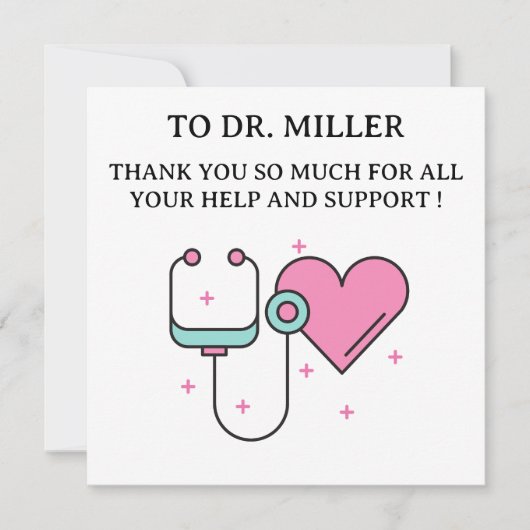 Cute Doctor Thank You Card (正面)