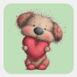 Cute Dog 3 Inch Sticker – Adorable Kawaii Design スクエアシール