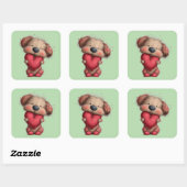 Cute Dog 3 Inch Sticker – Adorable Kawaii Design スクエアシール (シート)