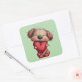 Cute Dog 3 Inch Sticker – Adorable Kawaii Design スクエアシール (封筒)