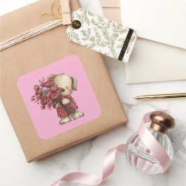 Cute Dog 3 Inch Sticker – Adorable Kawaii Design スクエアシール