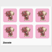 Cute Dog 3 Inch Sticker – Adorable Kawaii Design スクエアシール (シート)