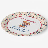 Cute Dog 4th Of July First Birthday ペーパープレート (アングル)