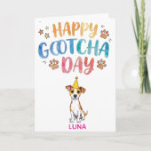Cute Dog Adoption Anniversary Happy Gotcha Day カード (正面)