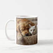 Cute Dog and Cat Coffee Mug – Cozy Pet Lovers Gift コーヒーマグカップ (左)