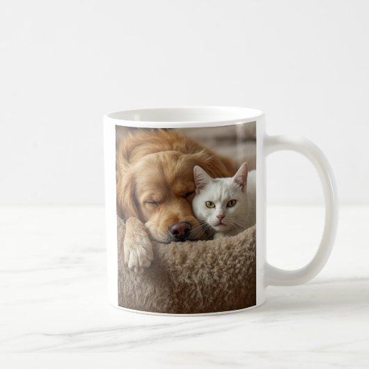 Cute Dog and Cat Coffee Mug – Cozy Pet Lovers Gift コーヒーマグカップ (右)
