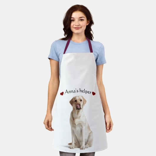 Cute Dog Apron | Custom Pet Apron for Dog Moms エプロン (着用した状態)