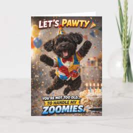 Cute Dog Birthday Card Funny Zoomies Cockapoo カード