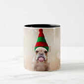Cute Dog Christmas  ツートーンマグカップ (中央)