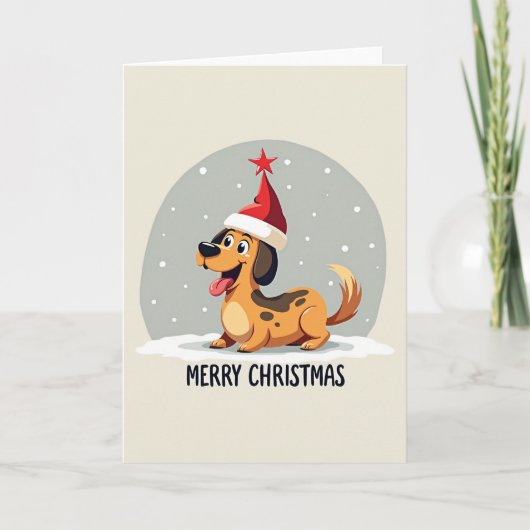 Cute Dog Christmas Card カード (正面)