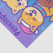 Cute Dog Christmas Pawlidays Blue Purple Kawaii 薄葉紙 (詳細)