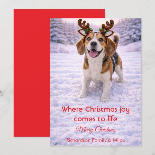 Cute Dog Christmas Sweet Quote | Holiday Card シーズンカード (正面/裏面)