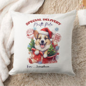 Cute Dog Christmas Throw Pillow クッション (ブランケット)