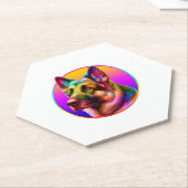 CUTE DOG COLORFUL RAINBOW ペーパーコースター (アングル)