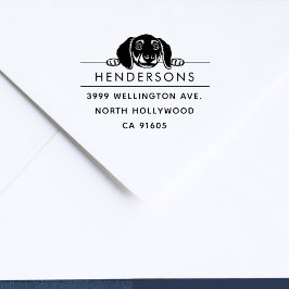 Cute Dog Custom Modern Family Return Address ラバースタンプ