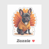 Cute Dog Frenchie Thanksgiving Kids Teen Girl Boy  シール (シート)