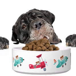 Cute Dog Fun Airplanes Funny Animal Fur Baby ボウル