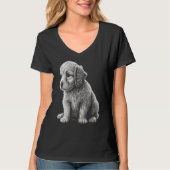 Cute Dog Graphic Puppy Illustration 1 Tシャツ (正面)