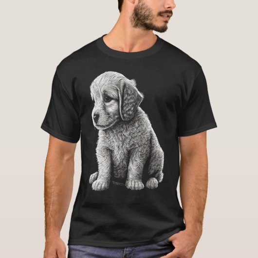 Cute Dog Graphic Puppy Illustration 1 Tシャツ (正面)
