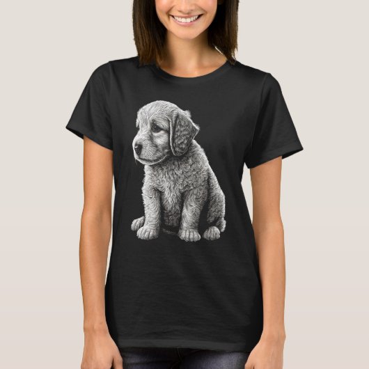Cute Dog Graphic Puppy Illustration 1 Tシャツ (正面)