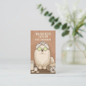 Cute Dog Groomer Personalized Spa Style 名刺 (スタンド正面)