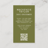 Cute Dog Groomer Personalized Spa Style 名刺 (裏面)