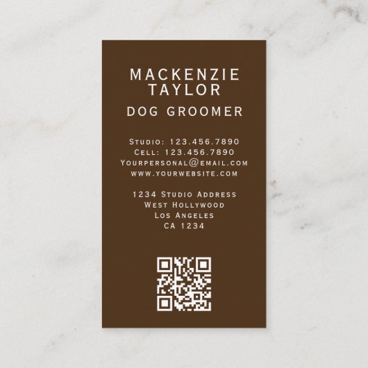 Cute Dog Groomer Personalized Spa Style 名刺 (裏面)