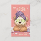 Cute Dog Groomer Personalized Spa Style 名刺 (正面)