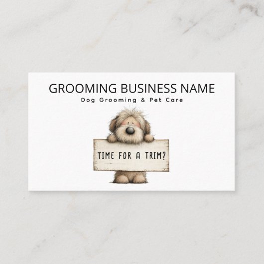 Cute Dog Grooming Modern Fun Appointment Card 名刺 (正面)