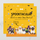 Cute Dog Halloween Party | Pet Costume Howl-o-Ween 招待状 (正面/裏面)