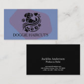 Cute Dog Heart Paws Logo | Groomer 名刺 (正面/裏面)