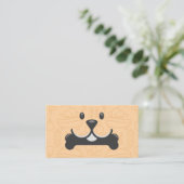Cute Dog Holding Bone Logo | Groomers 名刺 (スタンド正面)