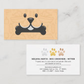 Cute Dog Holding Bone Logo | Groomers 名刺 (正面/裏面)