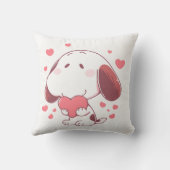 Cute Dog Holding Pink Heart クッション (裏面)