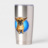 Cute Dog Illustration Stainless Steel Travel Mug 保温保冷タンブラー (背面)