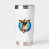 Cute Dog Illustration Stainless Steel Travel Mug 保温保冷タンブラー (正面)